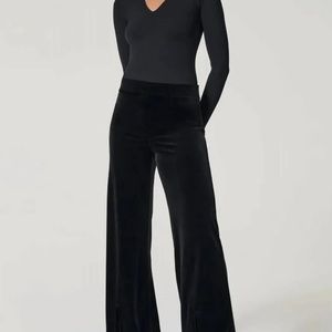 SPANX, Velvet Front Slit Pant, Very Black, XL